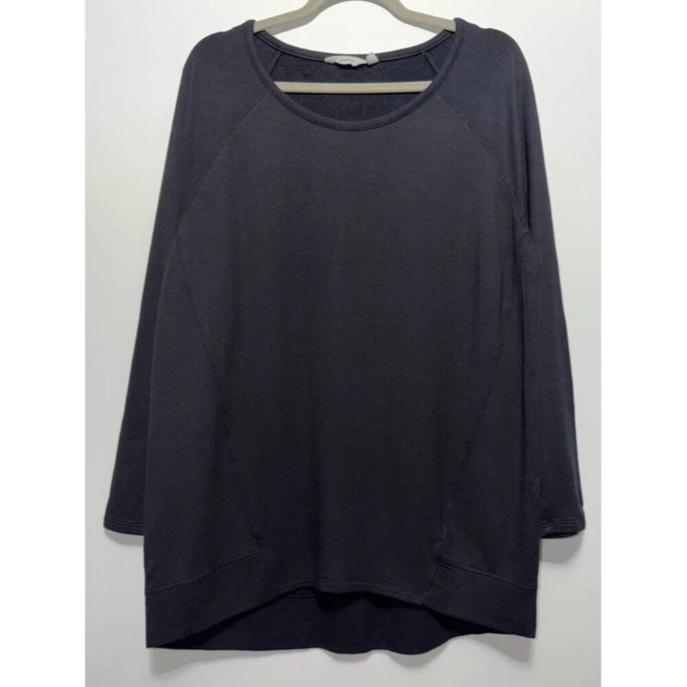 Athleta Women’s Studio CYA Sweatshirt Black Size Large High Low Hem Soft